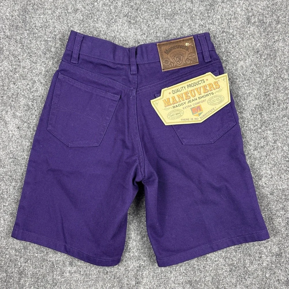 VTG NWT Maneuvers by Gitano High Waisted Baggy Denim Shorts - Mulberry Size 8